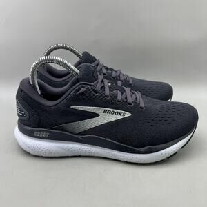 Brooks Ghost 16 Running Shoes Women Size 8 D Wide Black Gray Comfort Sneakers